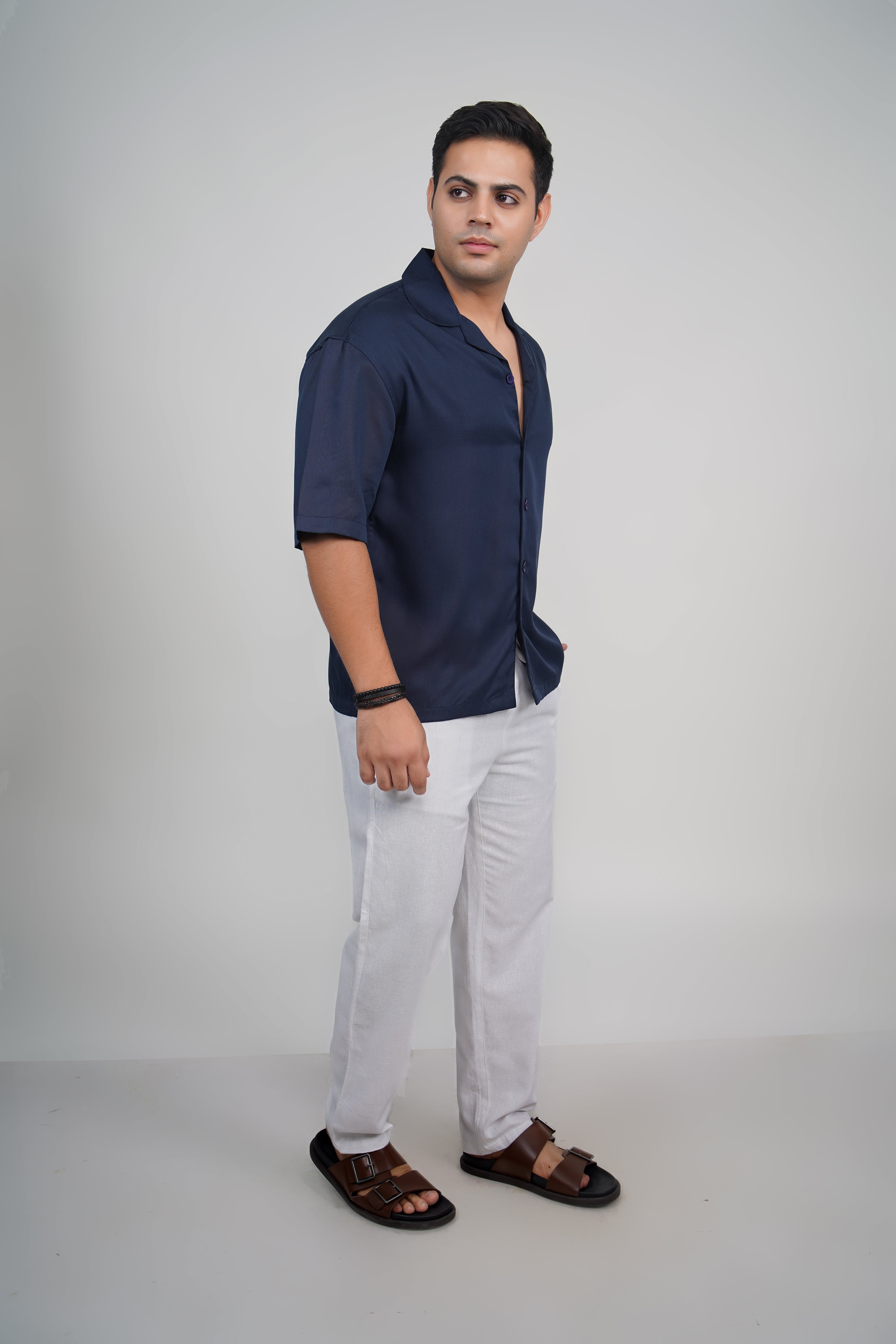 Black & Sage Grey Tencel Relaxed Fit Co-Ord Set