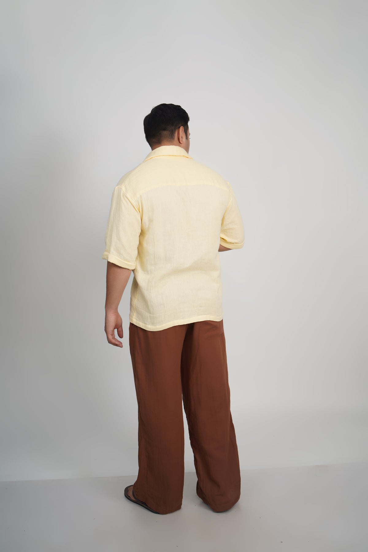 Chocolate Brown Loose Fit Muslin Trousers