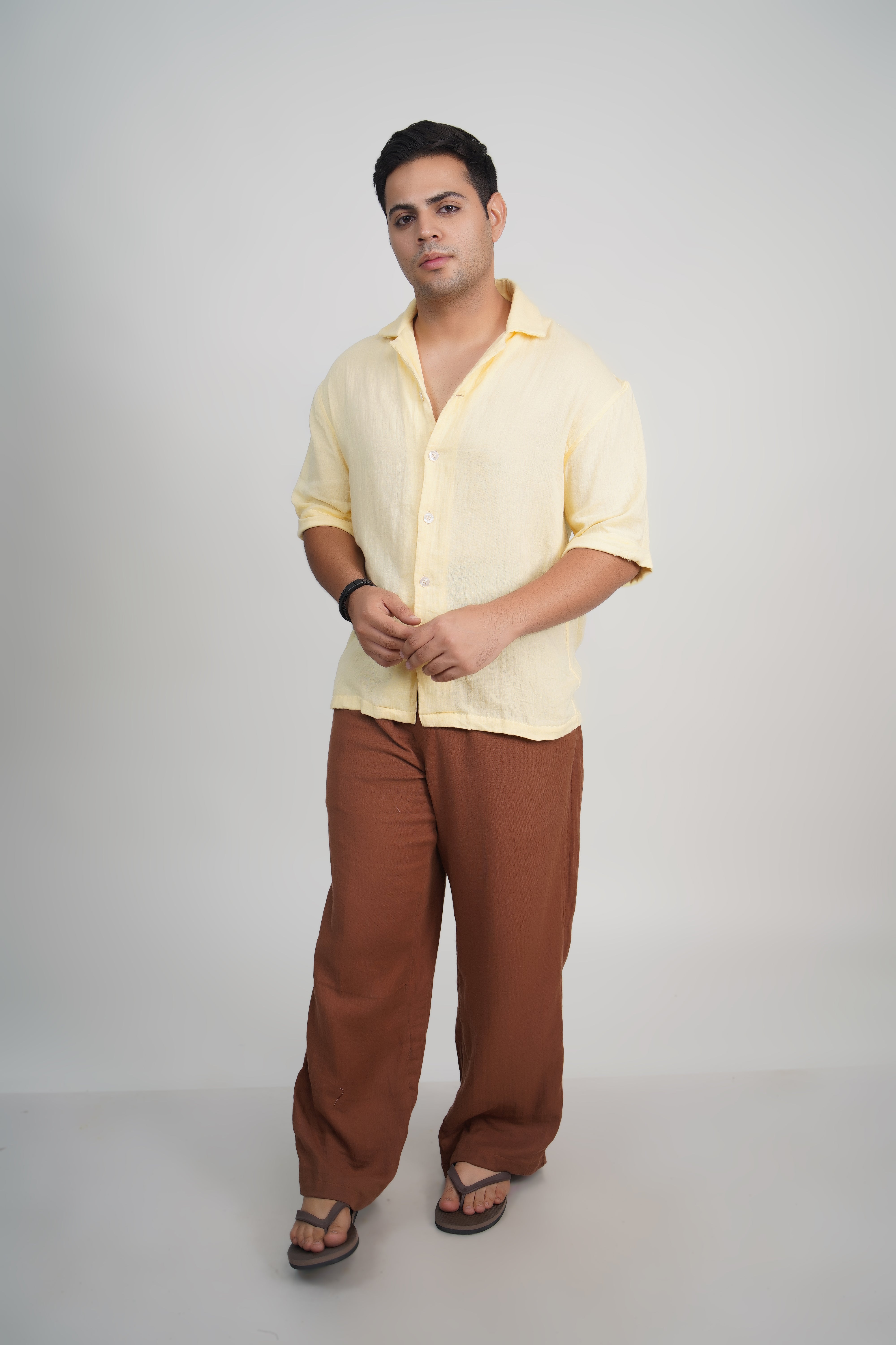 Butter yellow Relaxed Fit Muslin Shirt