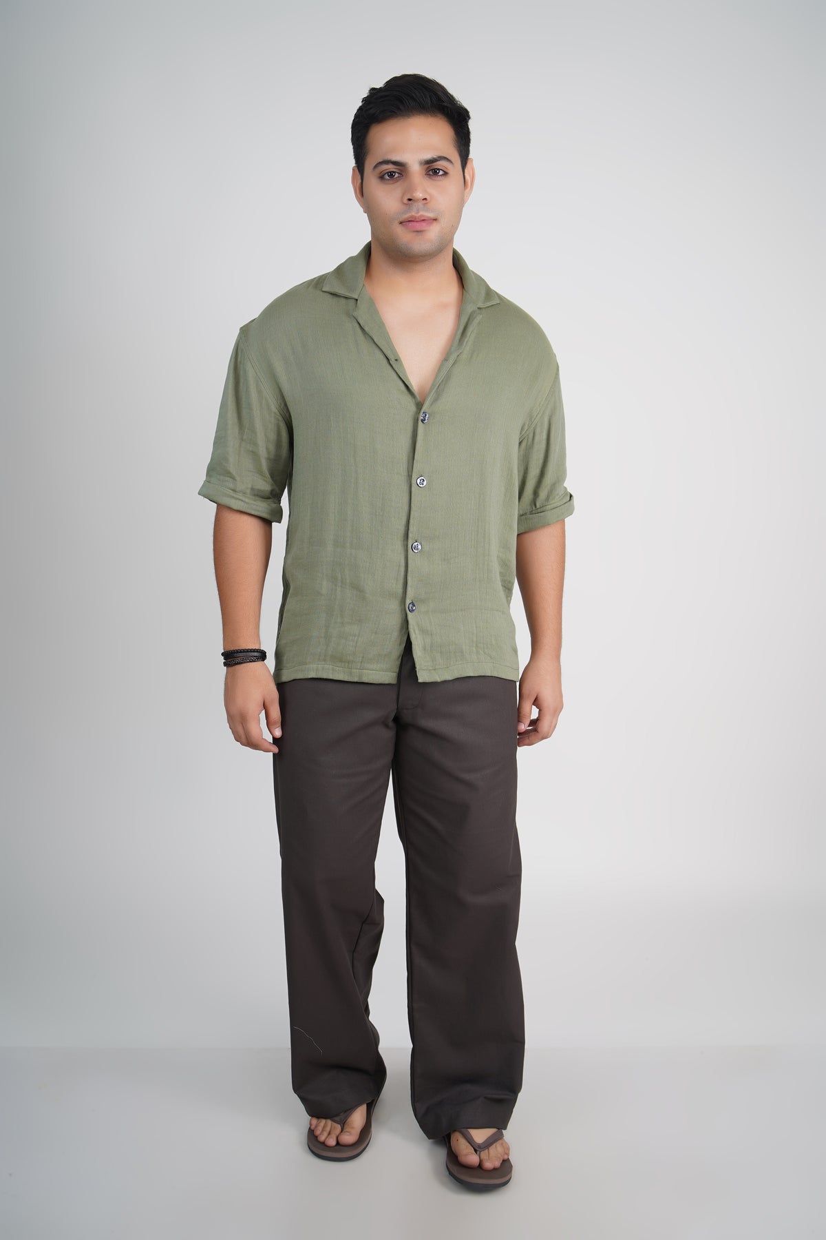 Deep Blue Relaxed Fit Linen Blend Pants