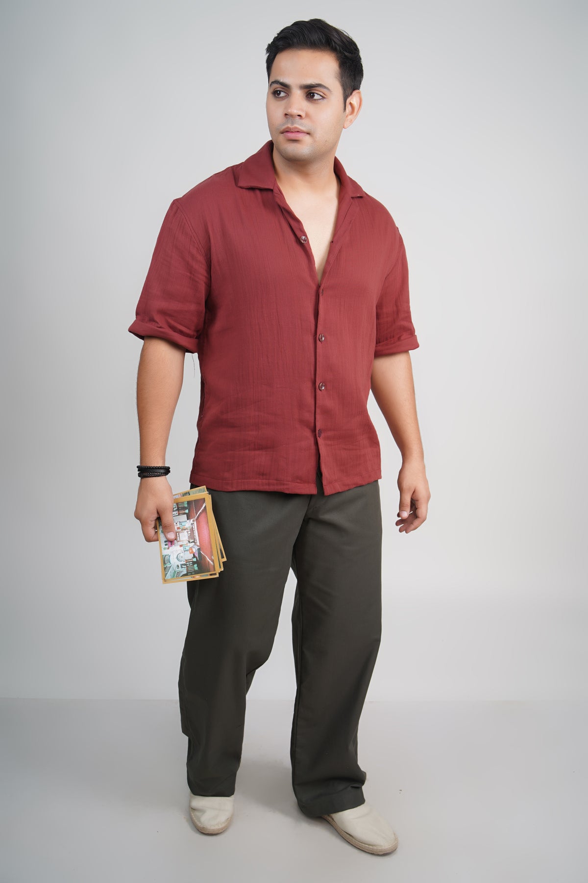 Deep Blue Relaxed Fit Linen Blend Pants