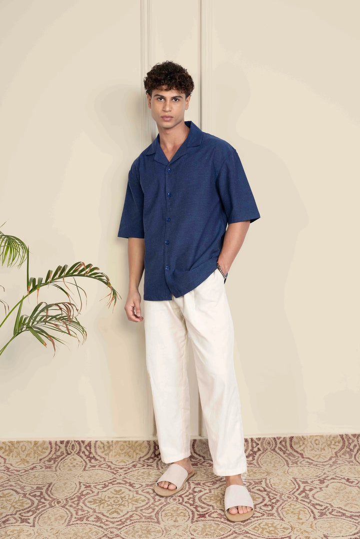 Dark Blue & Ivory