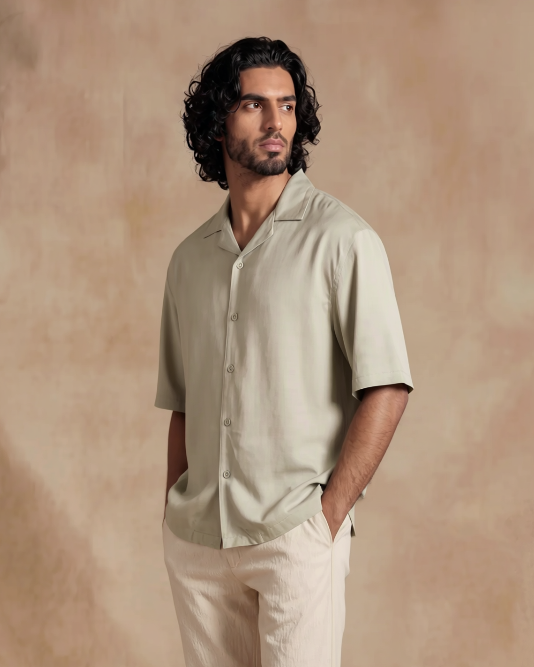 Cruz Cuban Collar Relaxed Fit Shirt